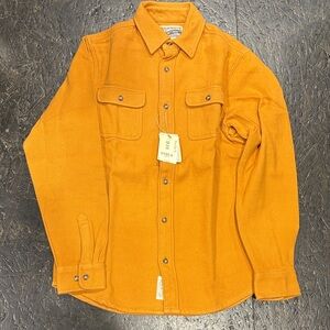 Schott Men's Orange Button-Front Shirt Jacket